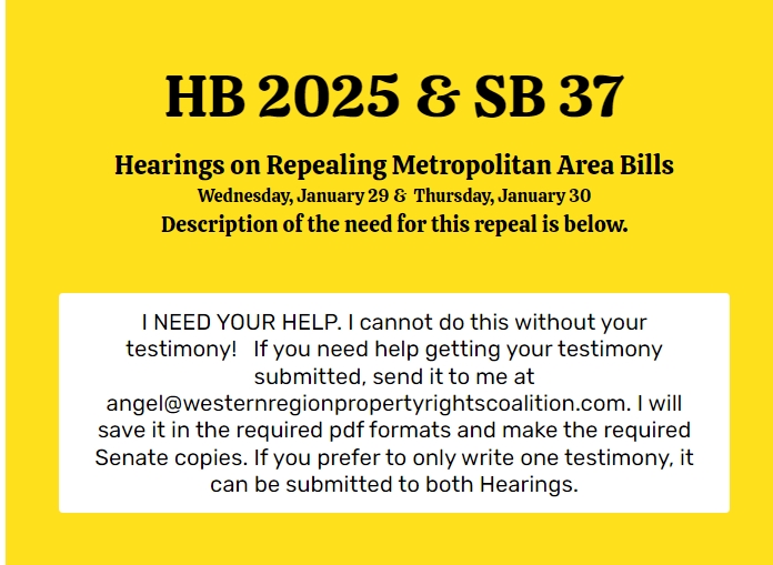 HB 2025 & SB 37 Guide to Repealing Metropolitan Area Planning